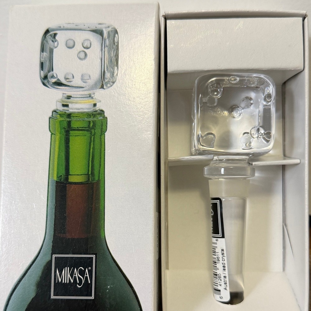 Mikasa Casino Crystal Dice Wine Bottle Stopper Austria‎  NEW